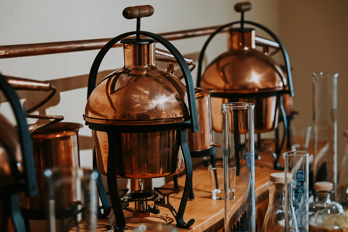 Guests making their own gin at Tahlia Farm Gin School